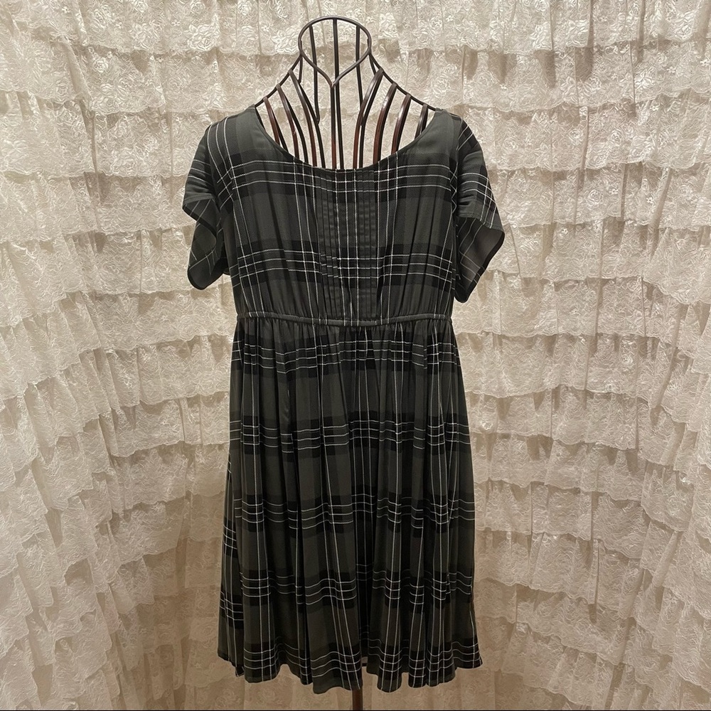 Torrid Green and Black Plaid Skater Dress Size 2